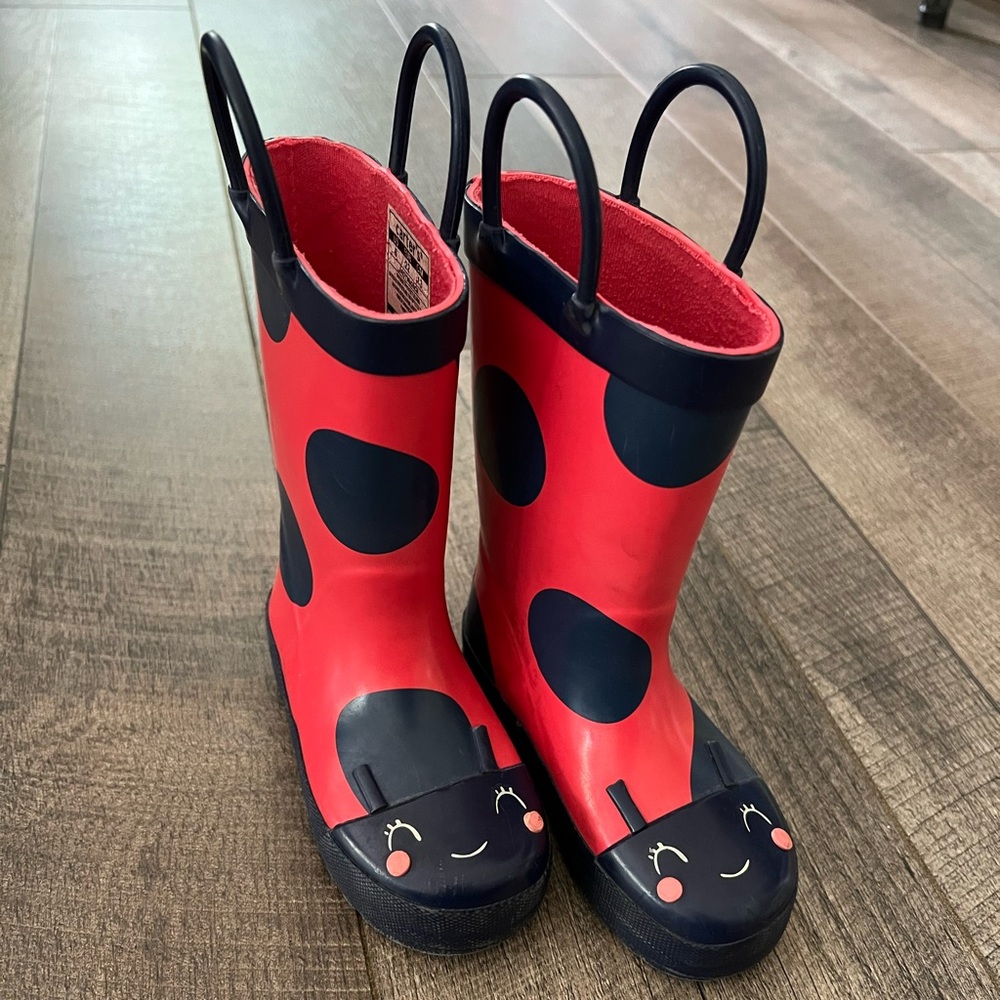 Ladybug carters rain boots, toddler size 6.